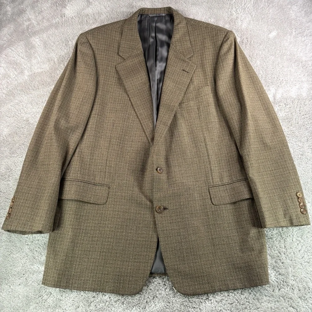 Hickey Freeman Nordstrom Mens 46L Brown Wool Silk Blazer Sport Coat Canterbury
